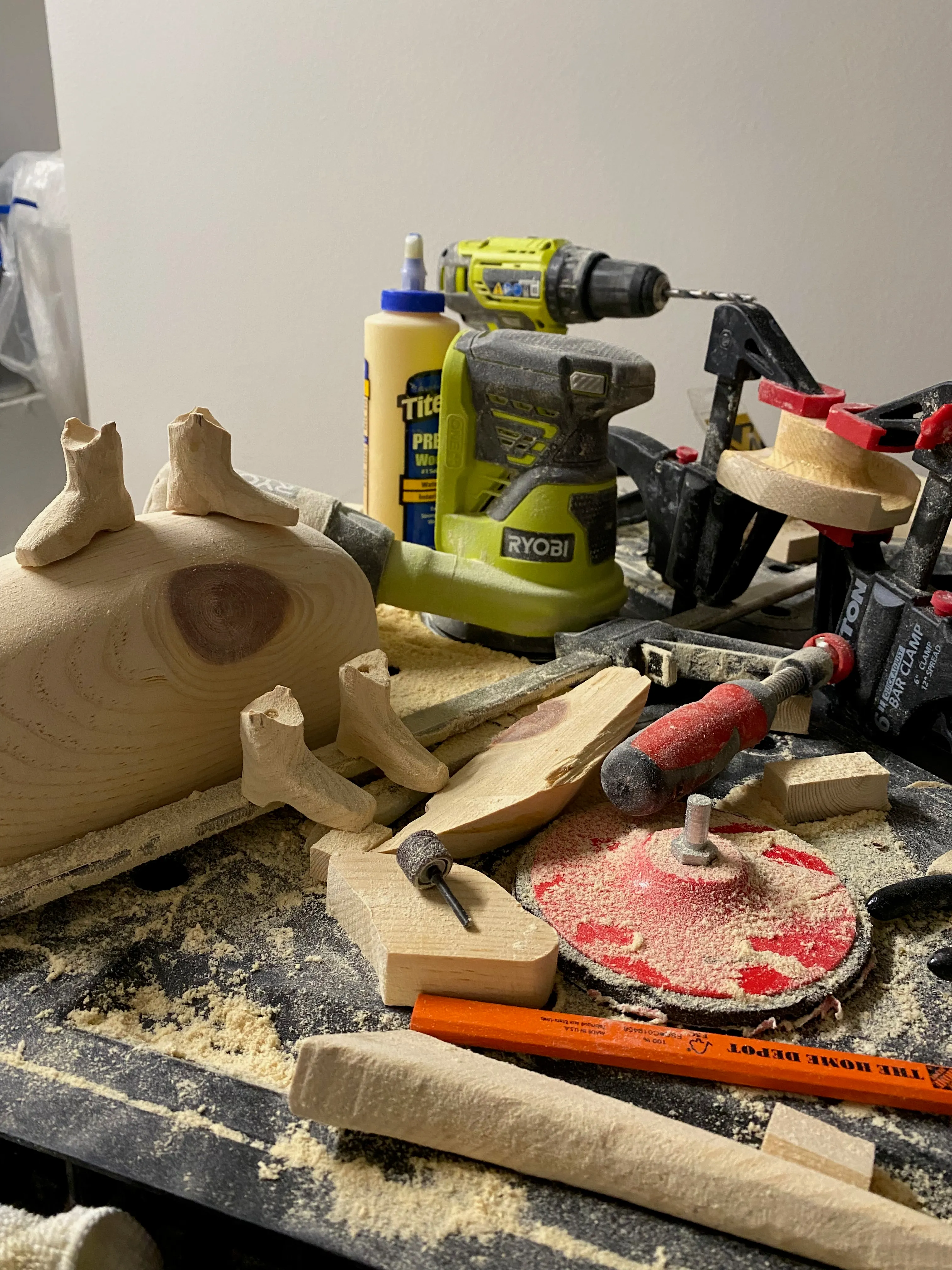 The armadillo's boots after sanding