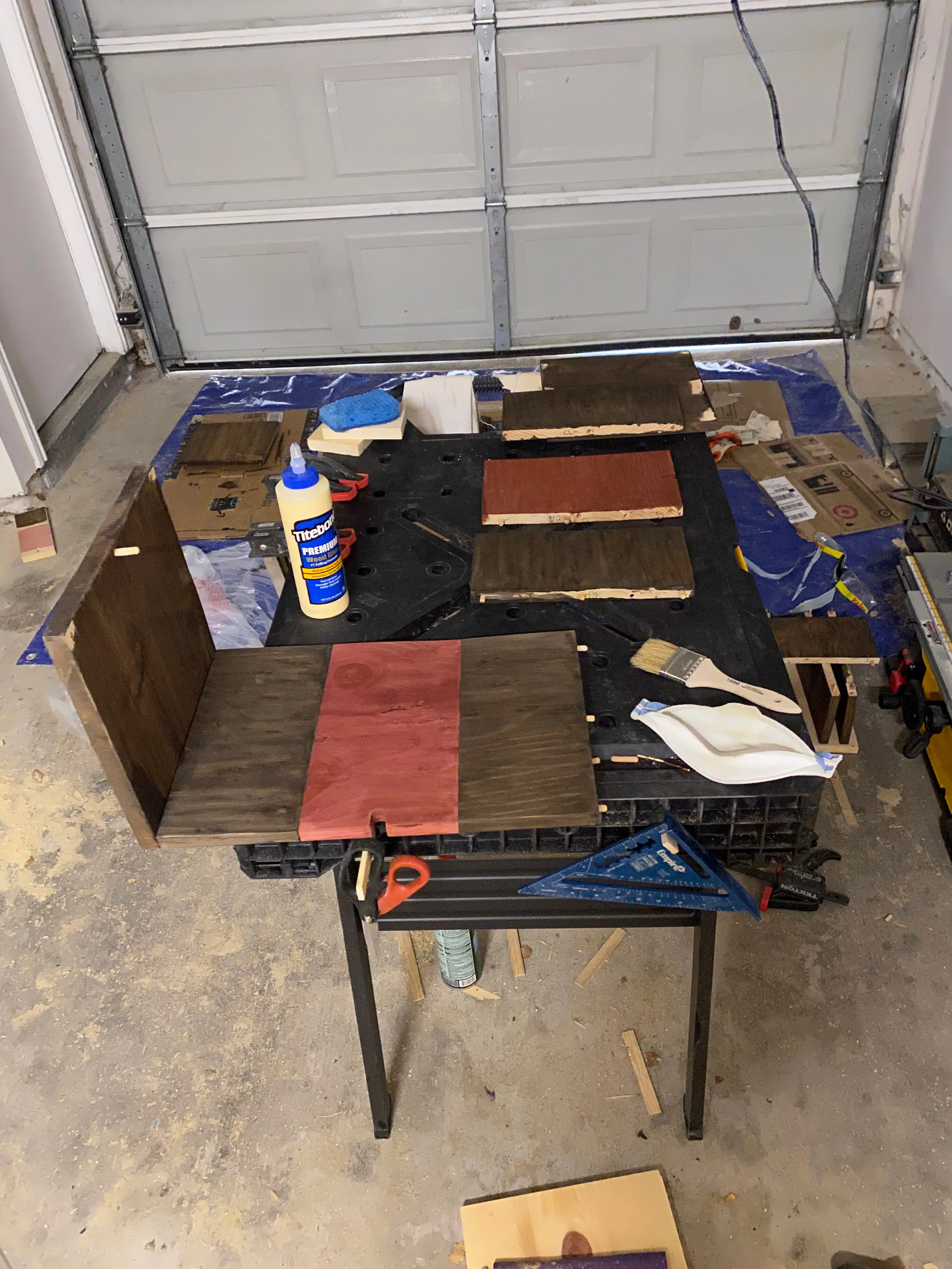 Testing end table assembly after color staining