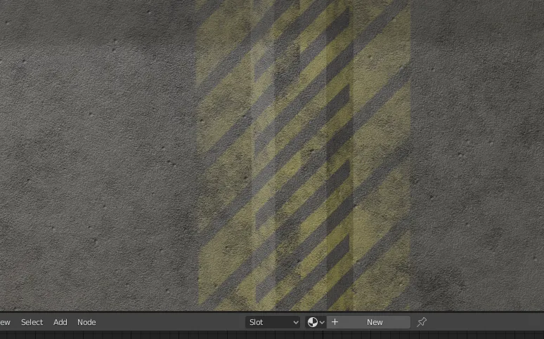 A closeup on the procedural material used on the bunker door.