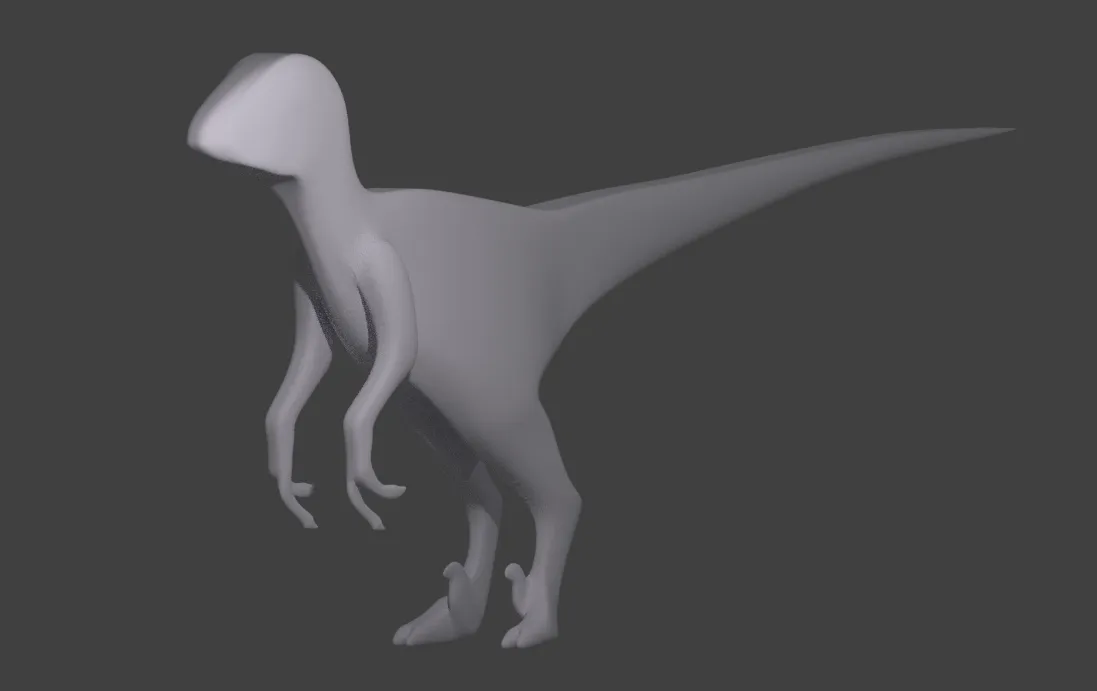 A raptor model I made for my game project 'Space Raptor Pirates.'